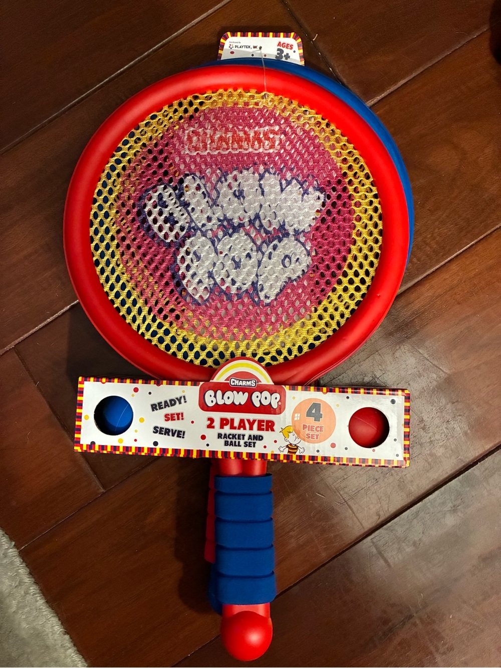 NWT! Charms Blow Pop 2-Player Kids Racket and Ball 4 piece Set. Brand new & fun!